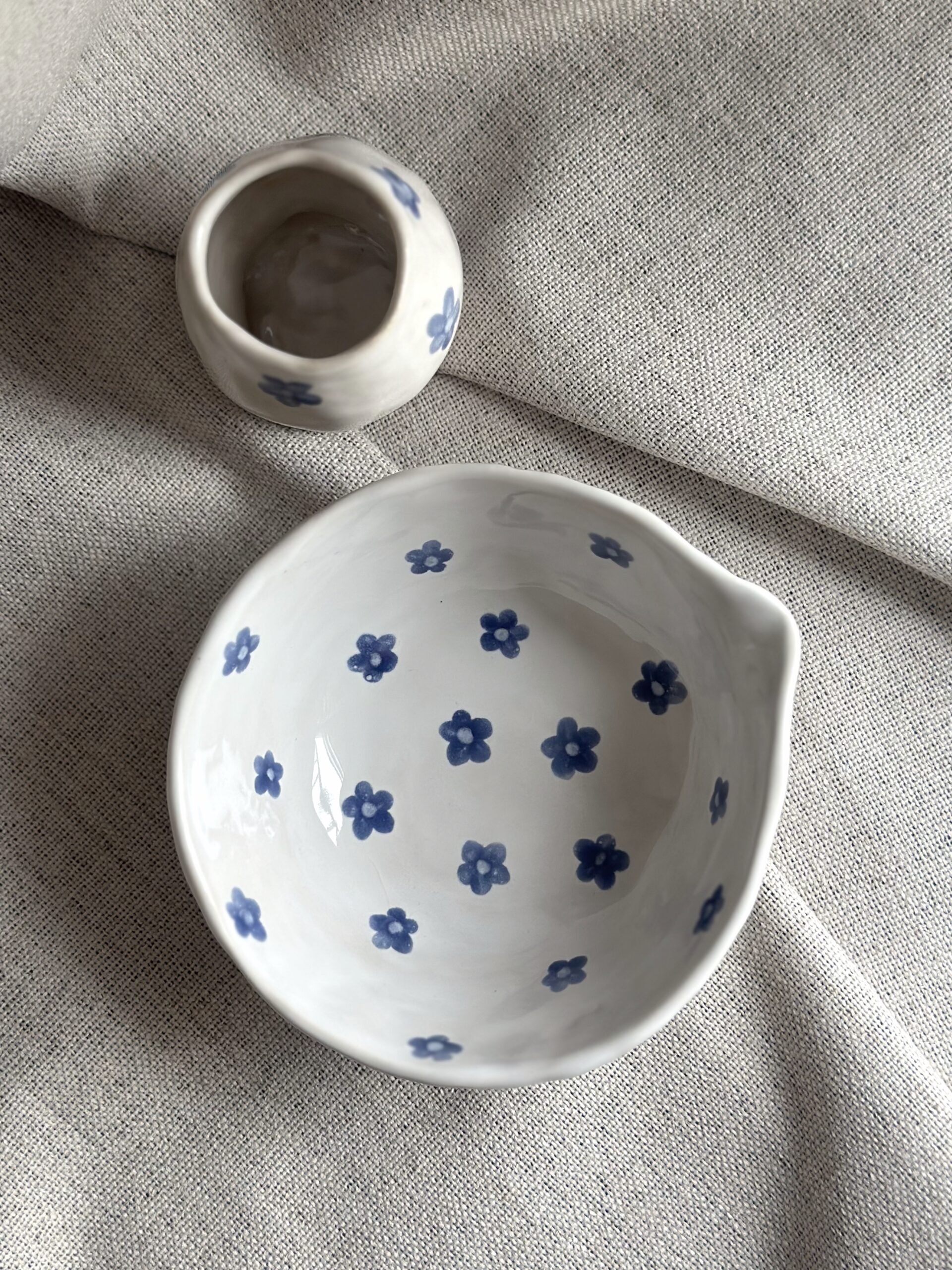 Ceramiczny zestaw do matchy miska+stojak HANDMADE - obrazek 2