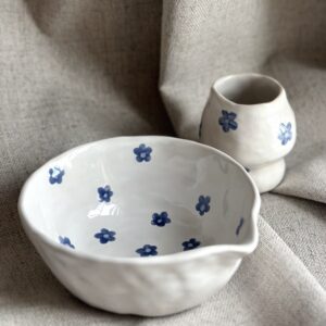 Ceramiczny zestaw do matchy miska+stojak HANDMADE