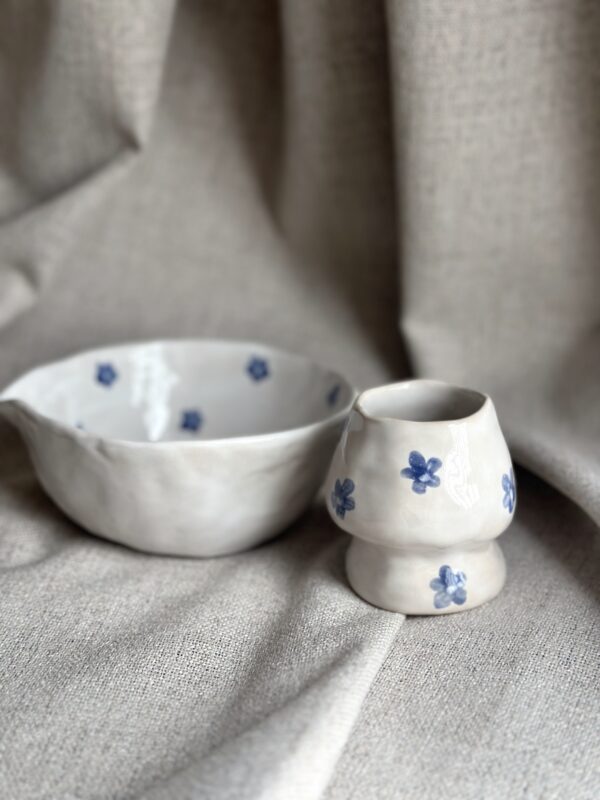 Ceramiczny zestaw do matchy miska+stojak HANDMADE