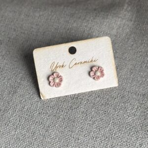 Kolczyki ceramiczne różowe kwiatki
