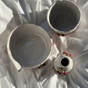 Zestaw ceramiczny do matchy w wisienki - obrazek 2