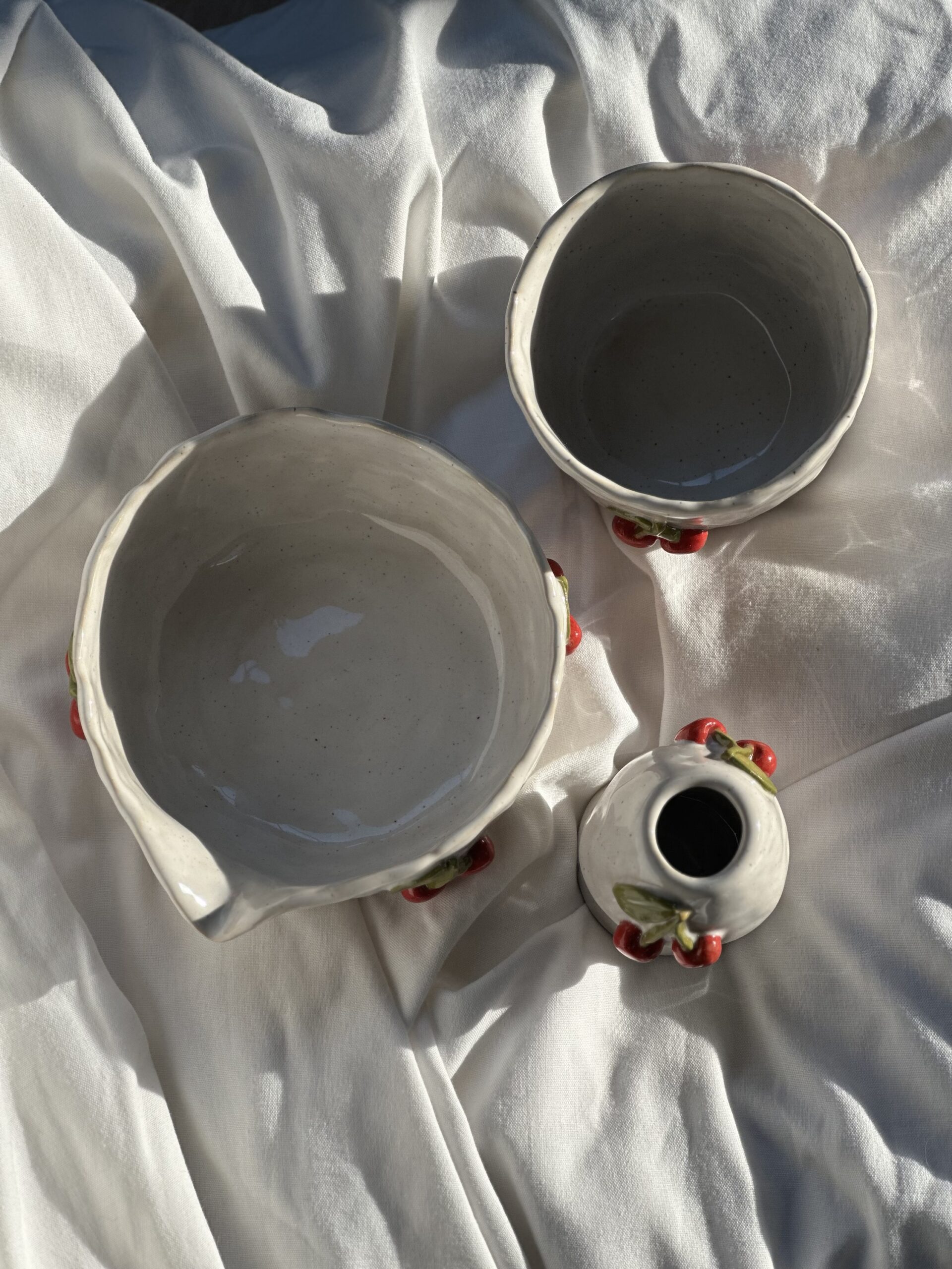 Zestaw ceramiczny do matchy w wisienki - obrazek 2