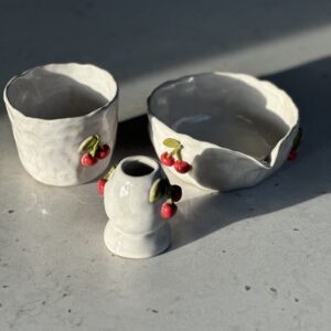 Zestaw ceramiczny do matchy w wisienki - obrazek 4